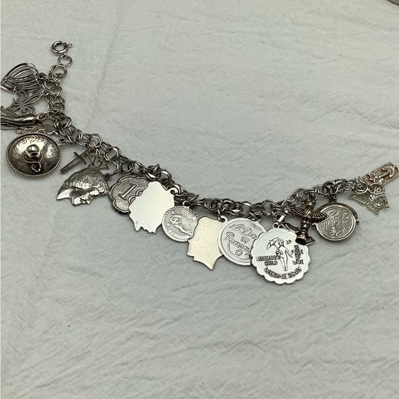 Sterling Silver Charm Bracelet 19 Charms - Picture 5 of 5